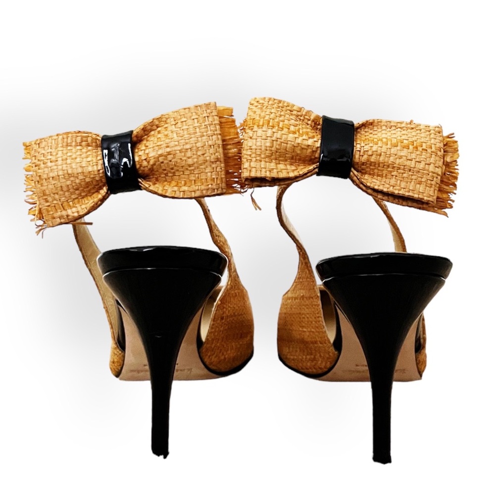 Kate Spade Raffia Pointed Toe Slingback Heels - Picture 4 of 7
